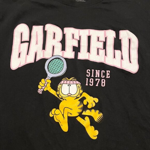 Garfield Cat Comic Shirt Tennis Player Tshirt Mens Large - Picture 2 of 16